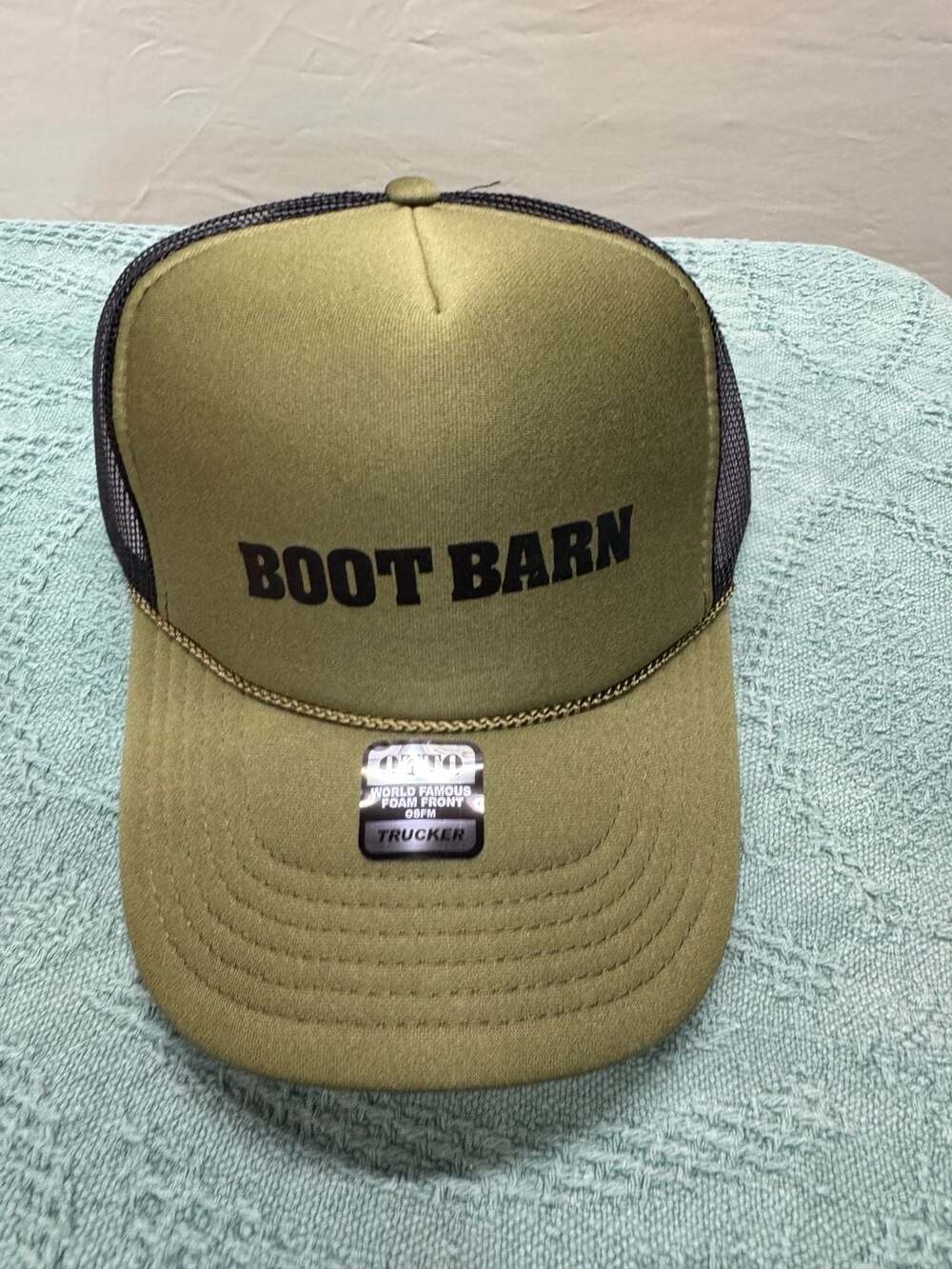 OTTO Boot Barn Green Foam Front Mesh Trucker Snapback Hat